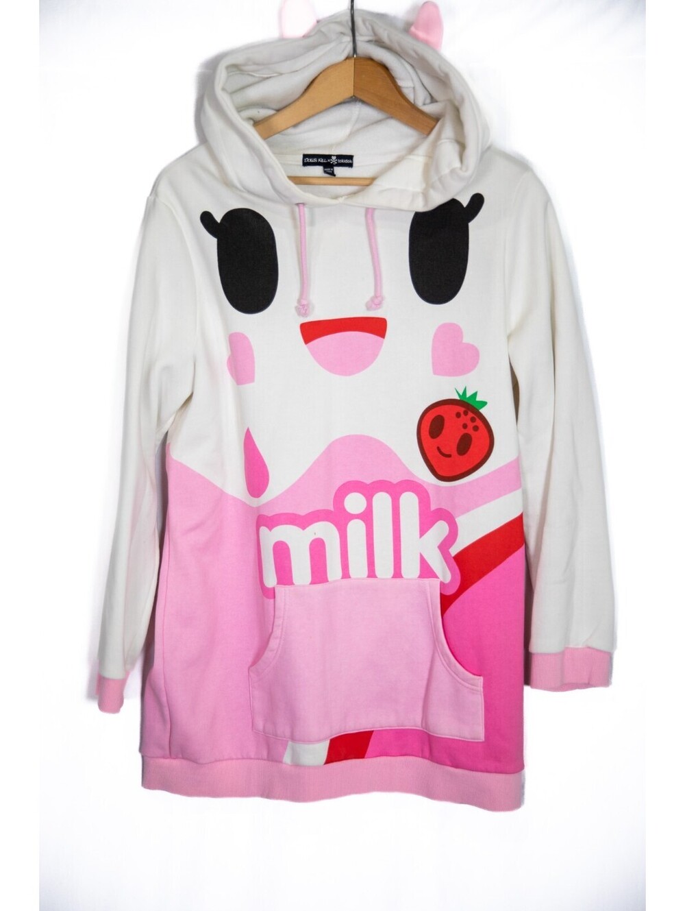 Dolls Kill x Tokidoki Milk Long Sleeve Hoodie Sweater - Women's L